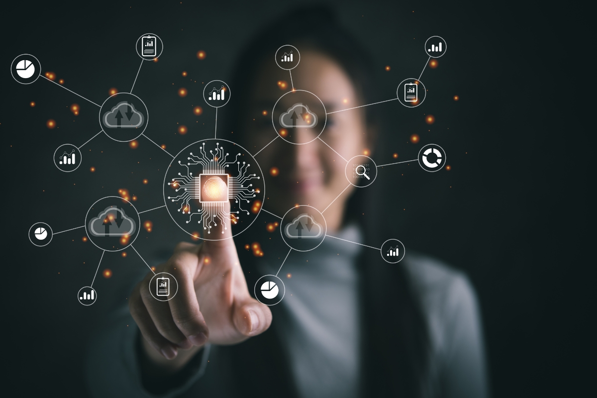 People working in a modern office